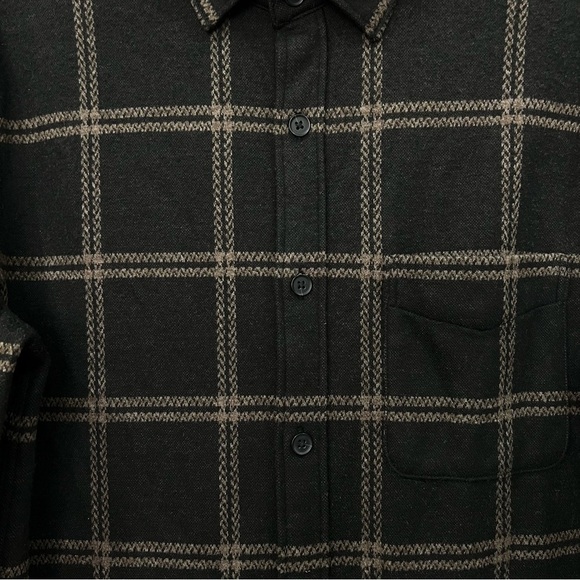 Express Plaid Size Medium Men's Brown/Tan Flannel Long Sleeve Button-Up - Picture 5 of 8